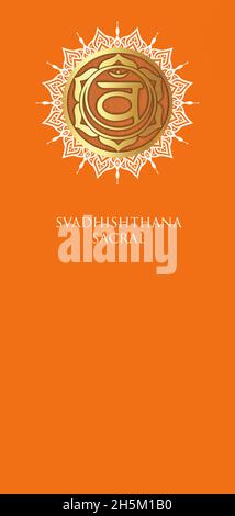 Chakras Symbol Sammlung isoliert auf farbigem Hintergrund Stockfoto