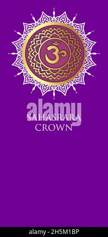 Chakras Symbol Sammlung isoliert auf farbigem Hintergrund Stockfoto