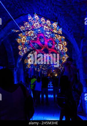 Jerusalem/Israel - 11. Juni 2013: Festival of Light, Lasershow in der Altstadt von Jerusalem im Juni 2013 Stockfoto