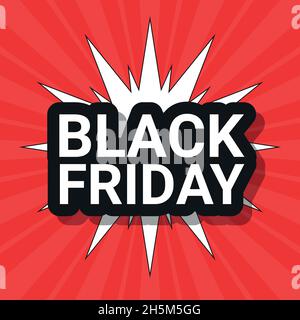 Black Friday Flyer Comic Design Stock Vektor