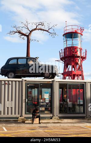 Skulptur von Andrew Baldwin am Trinity Buoy Wharf, Leamouth Peninsula, London Stockfoto