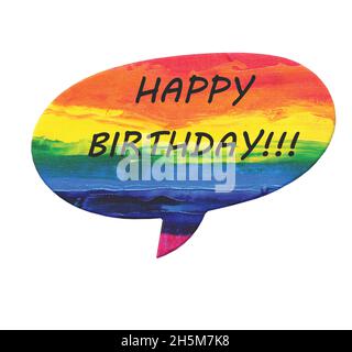 Sprechblase-Nachricht Happy Birthday in Regenbogenfarben Stock Vektor