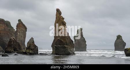 Drei Schwestern ragen in Neuseeland Stockfoto