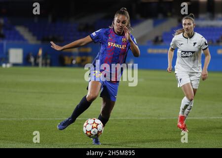 Barcelona, Spanien. November 2021. Barcelona, Spanien, 10. November 2021: Lieke Martens (22 Barcelona) während des UEFA Women's Champions League-Spiels zwischen Barcelona und Hoffenheim im Johan Cruyff-Stadion in Sant Joan Desp, Barcelona, Spanien. Rafa Huerta/SPP Credit: SPP Sport Press Photo. /Alamy Live News Stockfoto