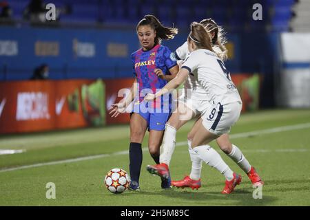 Barcelona, Spanien. November 2021. Barcelona, Spanien, 10. November 2021: Lieke Martens (22 Barcelona) während des UEFA Women's Champions League-Spiels zwischen Barcelona und Hoffenheim im Johan Cruyff-Stadion in Sant Joan Desp, Barcelona, Spanien. Rafa Huerta/SPP Credit: SPP Sport Press Photo. /Alamy Live News Stockfoto