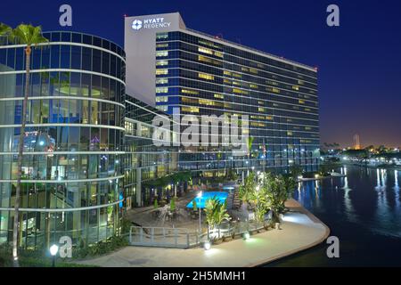 Das Hyatt Regency Hotel am Wasser, Long Beach CA Stockfoto