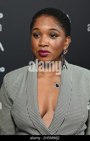 Cherrelle Skeete besuchte die Amazon und IMDb TV Gastgeber einer exklusiven Vorführung der ersten Folgen der Hanna Saison 3 im Soho Hotel, London, am 2021-11-10, Großbritannien. Stockfoto