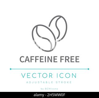 Koffeinfreies Essen Symbol Für Allergene Vector Line Stock Vektor