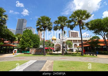 Das Malay Heritage Centre am Sultan Gate im Viertel Kampong Glam in Singapur. Es ist ein kulturelles Zentrum und Museum. Stockfoto