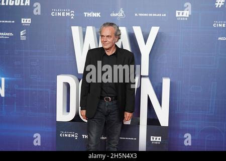 Madrid, Spanien. November 2021. Schauspieler Jose Coronado bei der Fotocall für den Premierenfilm „Way Down“ in Madrid am Mittwoch, den 10. November 2021. Quelle: CORDON PRESS/Alamy Live News Stockfoto