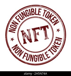 Nicht fungible Token Grunge Gummistempel auf weißem Hintergrund, Vektorgrafik Stock Vektor