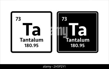 Tantal-Symbol. Chemisches Element des Periodensystems. Vektorgrafik. Stock Vektor