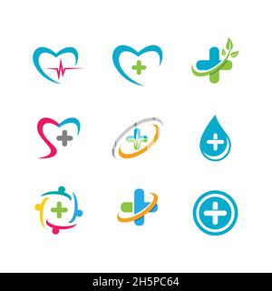 Gesundheit medizinische Logo template Vector Illustration Design Stockfoto