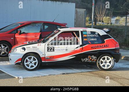 Xavier Serentill Viera-roen Saxo in der Subiba al Coll del Pollatre-2019 der Catalonia Mountain Motor Racing Championship Stockfoto