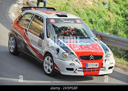 Xavier Serentill Viera-roen Saxo in der Subiba al Coll del Pollatre-2019 der Catalonia Mountain Motor Racing Championship Stockfoto