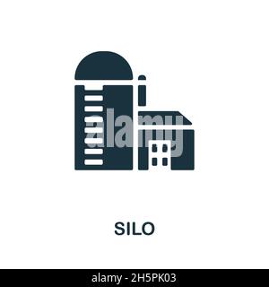 Silo-Symbol. Monochromes Schild aus der Farming-Kollektion. Creative Silo Icon Illustration für Web-Design, Infografiken und vieles mehr Stock Vektor