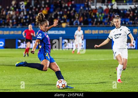 Lieke Martens vom FC Barcelona während der UEFA Women's Champions League, des Fußballspiels der Gruppe C zwischen dem FC Barcelona und der TSG 1899 Hoffenheim am 10. November 2021 im Johan Cruyff Stadium in Sant Joan Despi, Barcelona, Spanien - Foto: Javier Borrego/DPPI/LiveMedia Stockfoto