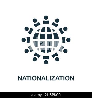 Nationalisierungs-Symbol. Monochromes Schild aus der Sammlung Wirtschaftskrise. Kreative Nationalisierung Icon Illustration für Web-Design, Infografiken und Stock Vektor