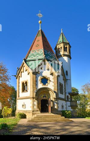 Malsch, Deutschland - Oktober 2021: Wallfahrtskapelle 'Wallfahrtskapelle Letzenberg', auch Kapelle 'Sieben Leiden Mariens' genannt, Stockfoto