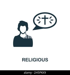 Religiöse Ikone. Monochromes Schild aus der Menschenrechtssammlung. Kreative religiöse Ikone Illustration für Web-Design, Infografiken und mehr Stock Vektor