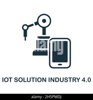 Industrie 4.0-Symbol. Monochromes Schild aus der iot Solution Collection. Creative Industry 4.0 Icon Illustration für Webdesign, Infografiken und mehr Stock Vektor