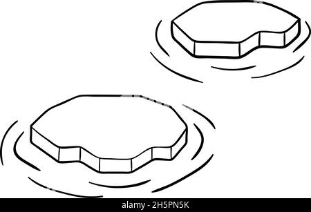 Eisberg-Doodle-Set aus drei Vektor-kalt-arktischen, handgezeichneten Winterillustrationen, isoliert auf weißem Hintergrund Stock Vektor