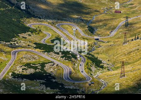 Die transfaragasische Straße in den karpaten rumäniens Stockfoto