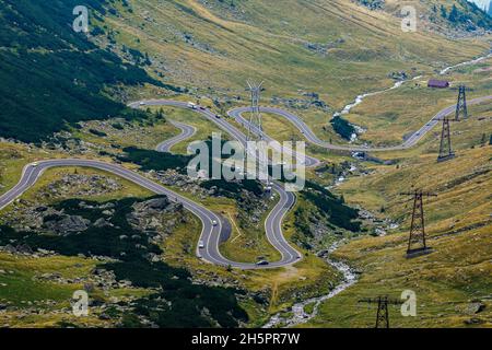 Die transfaragasische Straße in den karpaten rumäniens Stockfoto