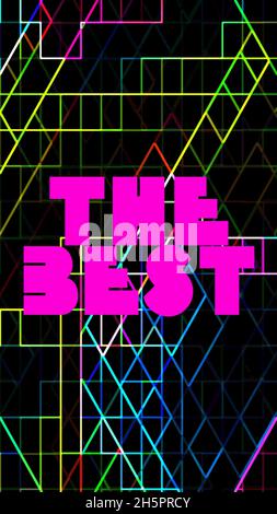 Die besten Worte auf bunten abstrakten geometrischen Hintergrund. Ausbildungskonzept für den Vertrieb von Unternehmen Stockfoto