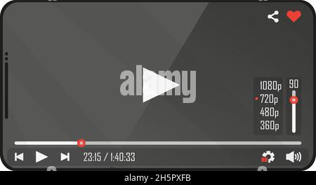 Videoplayer am Telefon, Vektorgrafik in flacher Form Stock Vektor