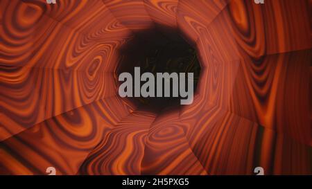3D-gerenderte Illustration eines Tunnels oder einer Höhle mit einer schönen Textur oder einem schönen Muster. Stockfoto