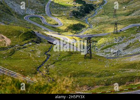 Die transfaragasische Straße in den karpaten rumäniens Stockfoto