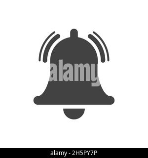 Klingeln Glocke eine Benachrichtigung flach Vektor isoliert Symbol in Social Media abonnieren Konzept, Ring Handgell Symbol Illustration Stock Vektor