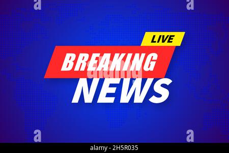 Breaking News Vektor Hintergrund, tv-Kanal Notfall-Übertragung Schlagzeile Hintergrund Stock Vektor