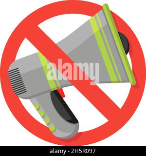 Keine Propaganda, Megaphon im flachen Stil verboten, Vektor Stock Vektor