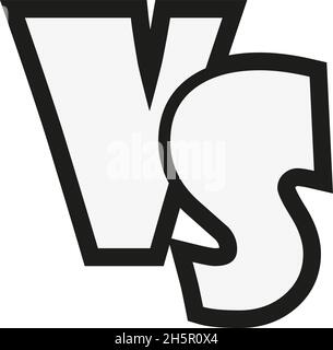 Schwarz-weißes VS-Symbol auf weißem Hintergrund Stock Vektor