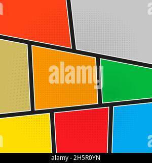 Setzen Sie Comic-Hintergrund in Pop-Art-Stil, Vektor Stock Vektor