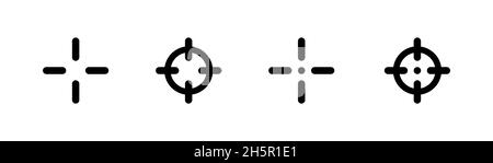 Zielsatz, Vektor-Targeting-Aufnahme, isolierte Symbolsammlung. Abbildung der Genauigkeitsausrichtung Stock Vektor