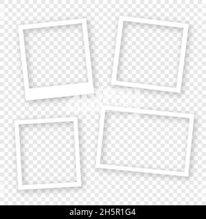 PhotoFrame Vektorsammlung, realistische Fotorahmen in blank weißem Stil auf transparentem Hintergrund isoliert Illustration Stock Vektor