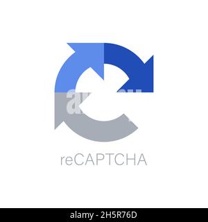 Captcha Vektor-Symbol, recaptcha ich bin kein Roboter isoliert Sicherheit Symbol Vektor Internet erzeugen Website Technologie Computer Code Illustration. Stock Vektor