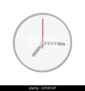 Uhr mit Schatten und transparentem Zifferblatt, Vektorgrafik Stock Vektor