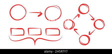 Handgezeichnete Diagramm Vektor Business-Charts und Statistiken für Präsentationen und Berichte, Doodle Präsentation Sammlung Finanzen Pfeil Infografik concep Stock Vektor