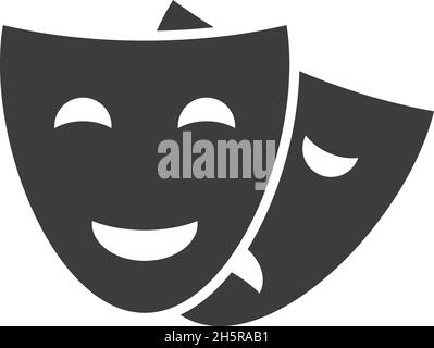 Maskensymbol in flacher Form, auf weißem Hintergrund isolieren, Vektor Stock Vektor