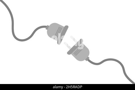Stromsteckdose, schlechter Anschluss, Vektorgrafik in flacher Ausführung Stock Vektor