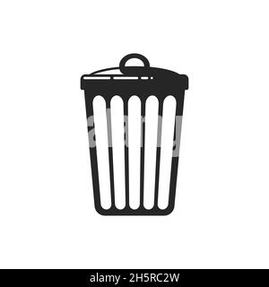Müllcontainer Müll Vektor isoliert dump Illustration, Junk-Container schwarz einfach flach isoliert Symbol Stock Vektor