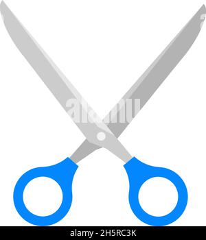 Schere Farbsymbol in flachem Stil auf weißem Hintergrund, Vektor Stock Vektor