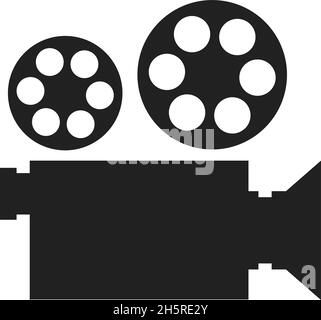 Einfaches Symbol für Videokamera. Filmrolle. Moderne Vektorgrafik Stock Vektor