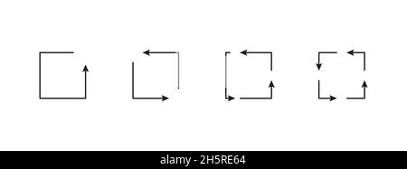 Quadratische Pfeile. Vektorgrafik. Corporate Identity Design-Element. Stock Vektor