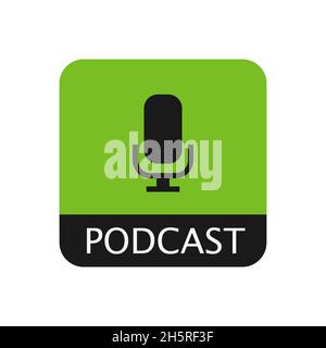 Podcast zum Konzept-Design auf flachem Style. Vektorgrafik Stock Vektor