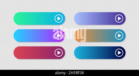 Taste mit Verlaufsschaltflächen auf transparentem Hintergrund für die Gestaltung der Website. Vektorsymbol der Website Stock Vektor